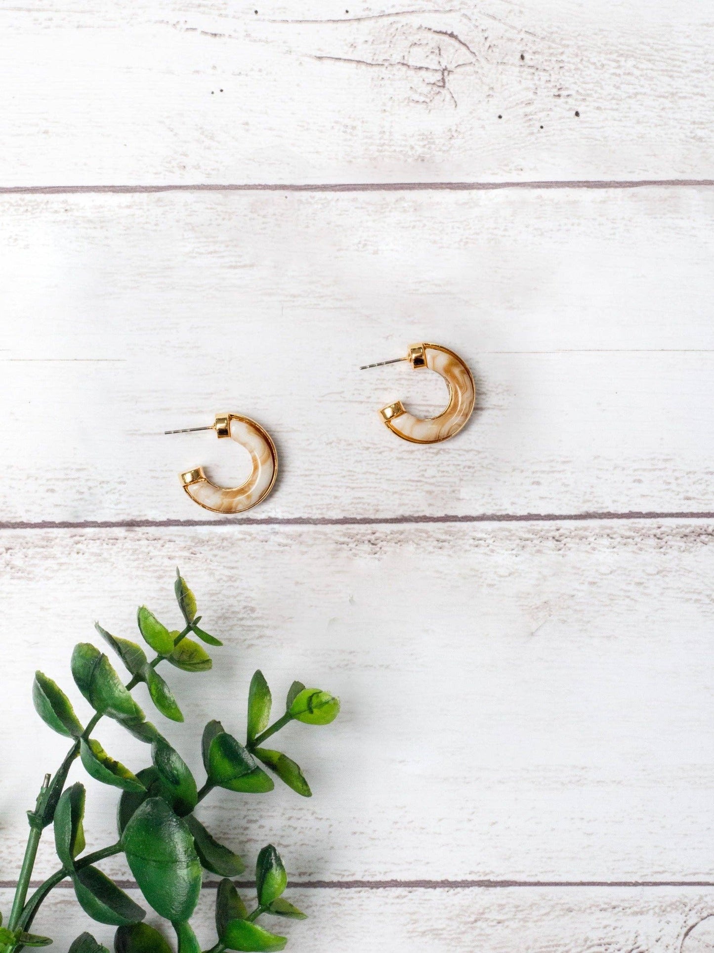 MARBLE HOOP EARRINGS