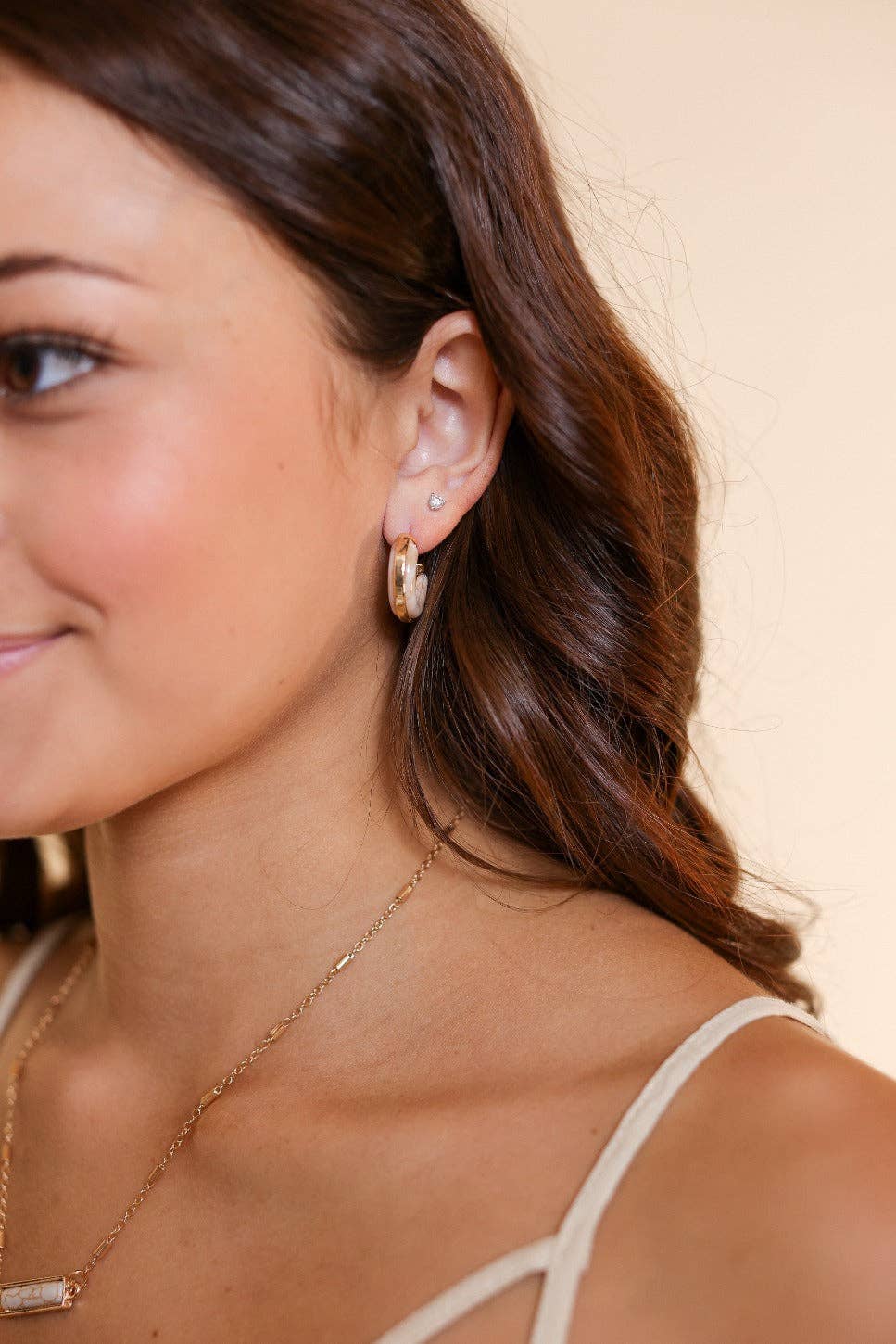 MARBLE HOOP EARRINGS