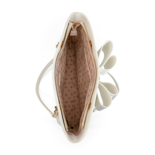Aubrey Bow Chained Large Women's Spring Tote Bag : Beige