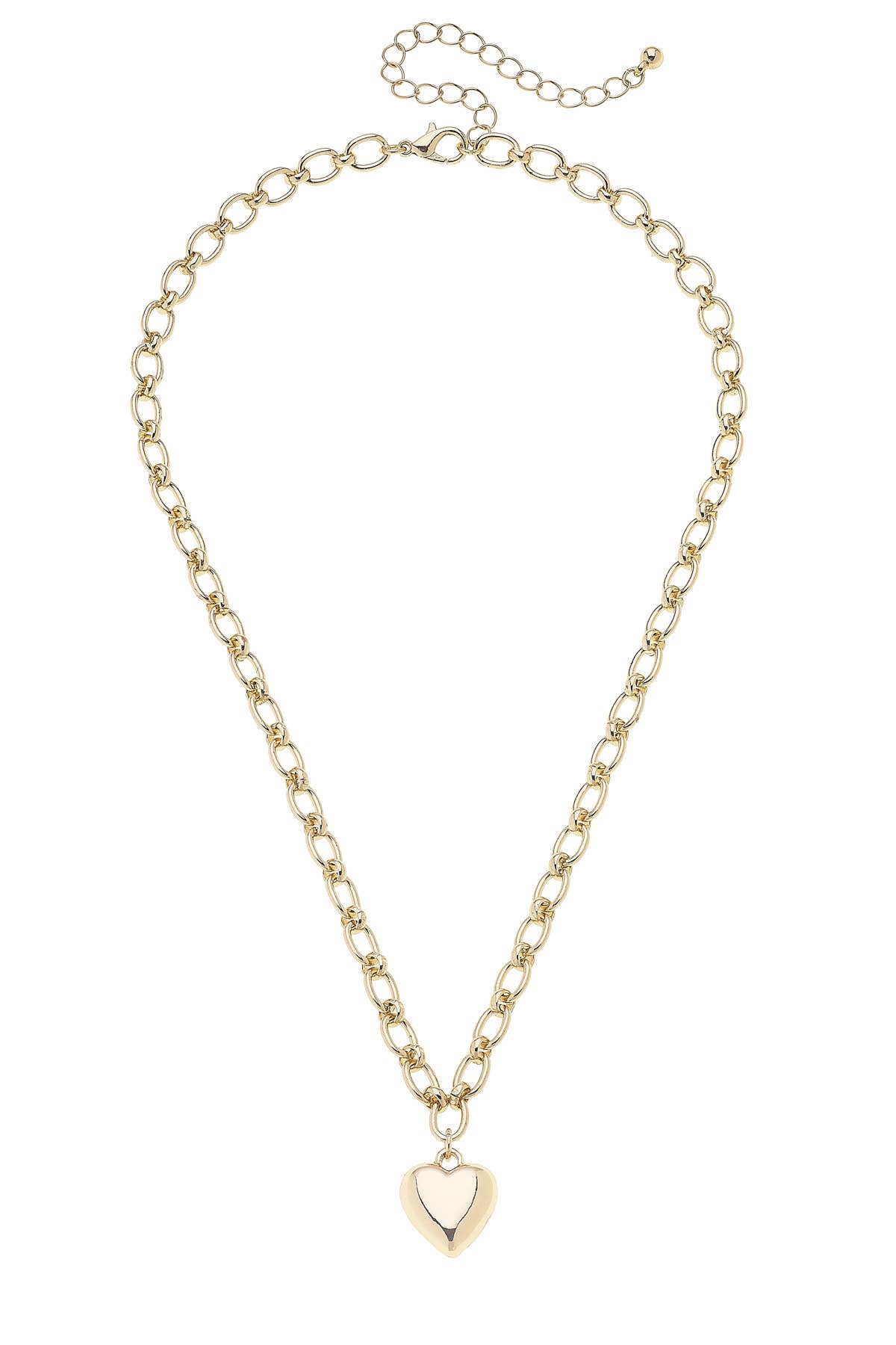 Charlotte Heart Linked Necklace in Shiny Gold