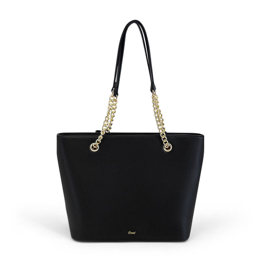 Aubrey Bow Chained Large Women's Spring Tote Bag : Black
