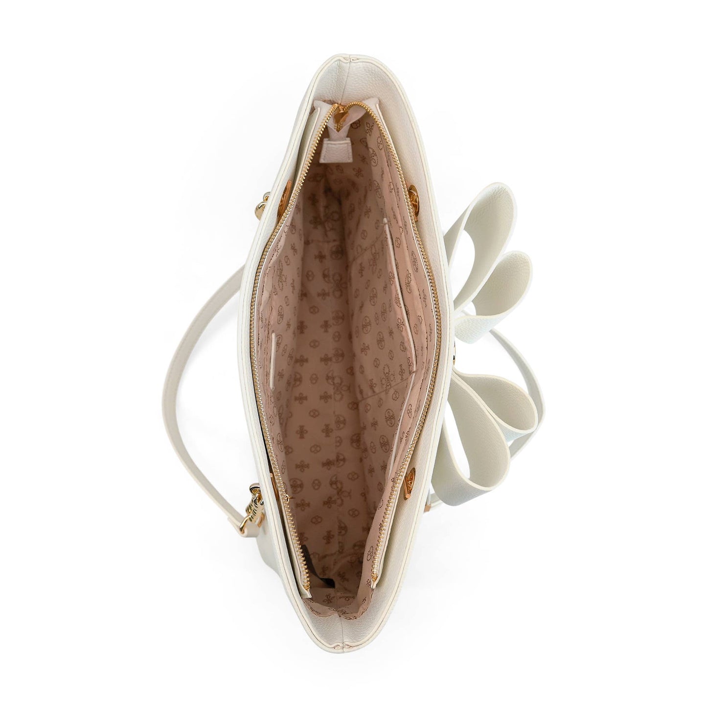 Aubrey Bow Chained Large Women's Spring Tote Bag : Beige