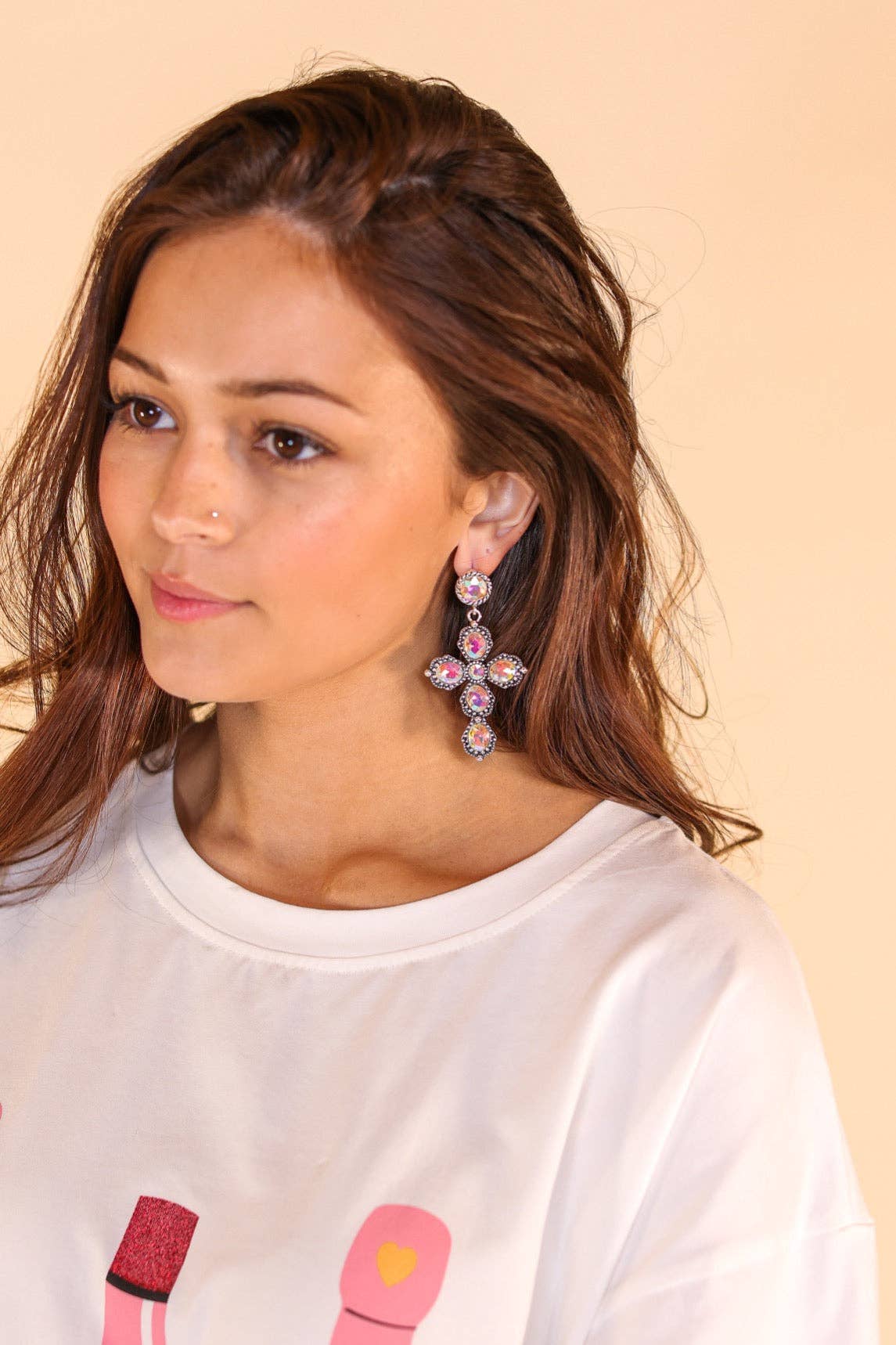 Cross Crystal Earrings