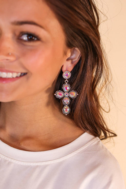 Cross Crystal Earrings