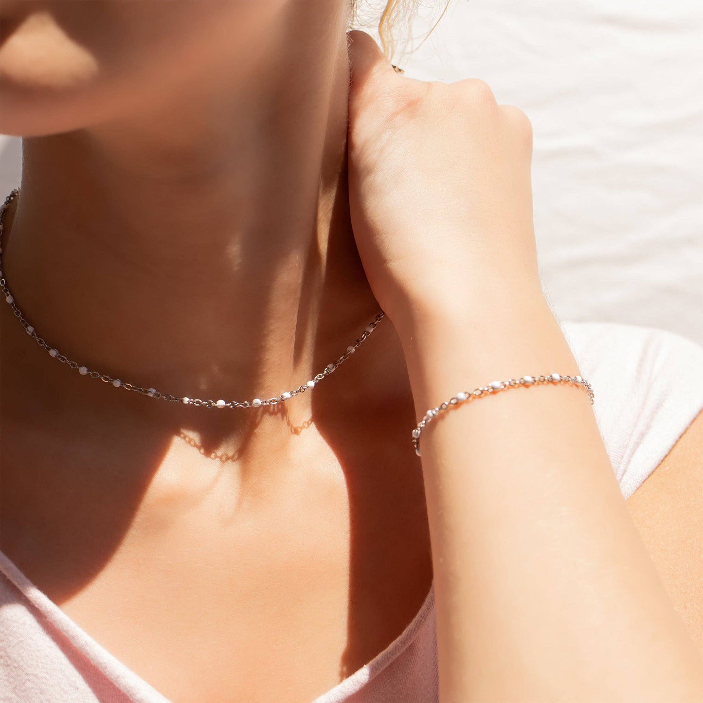 Elegant White Chain Necklace 🤍