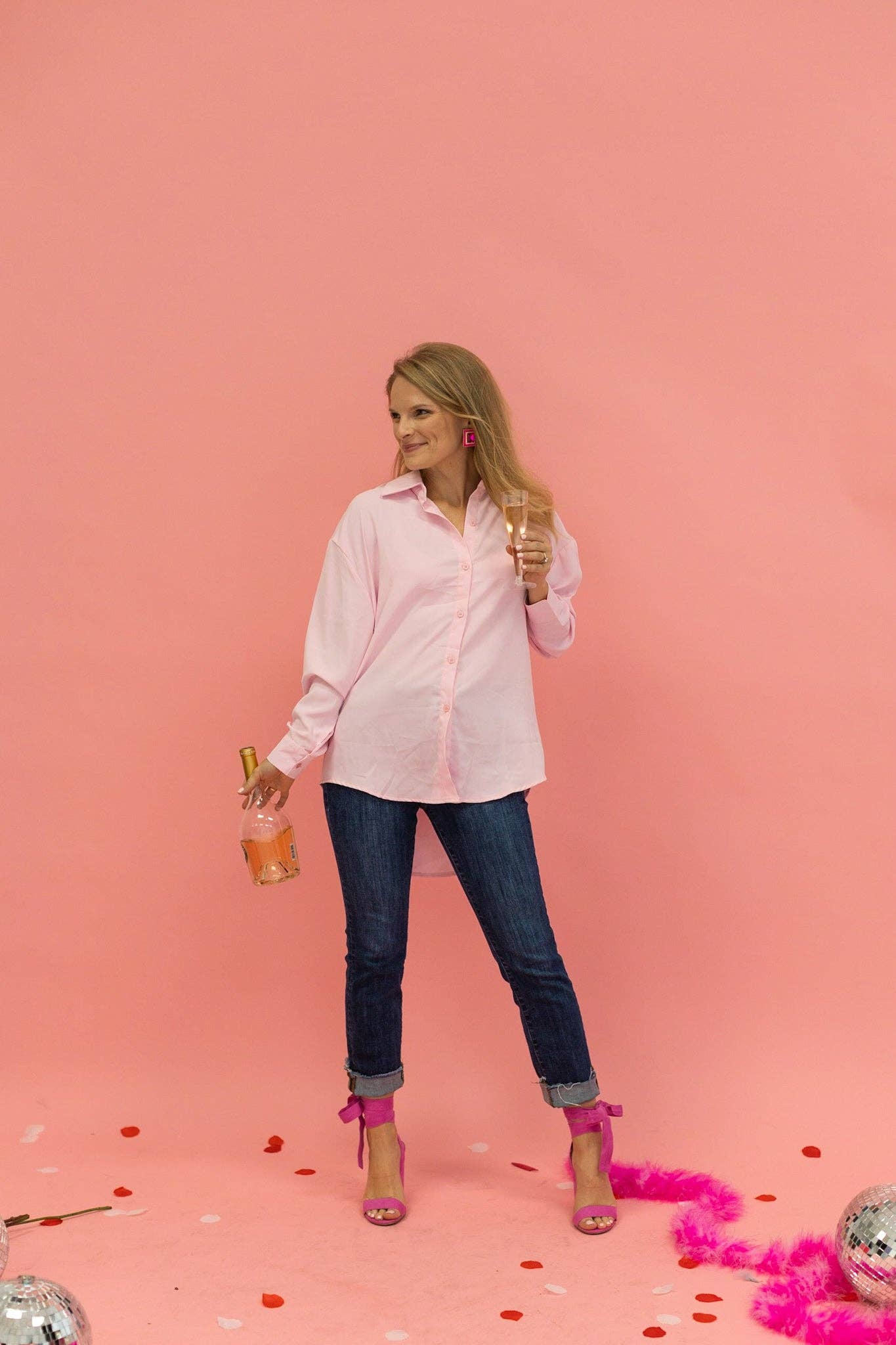 Gentleman's Rose Classic Button-Up: Pink / X-Large