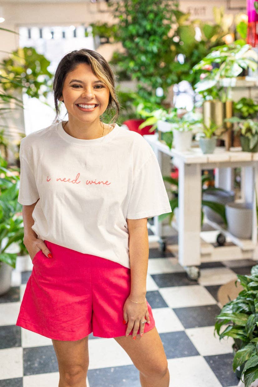 I Need Wine: White / XL