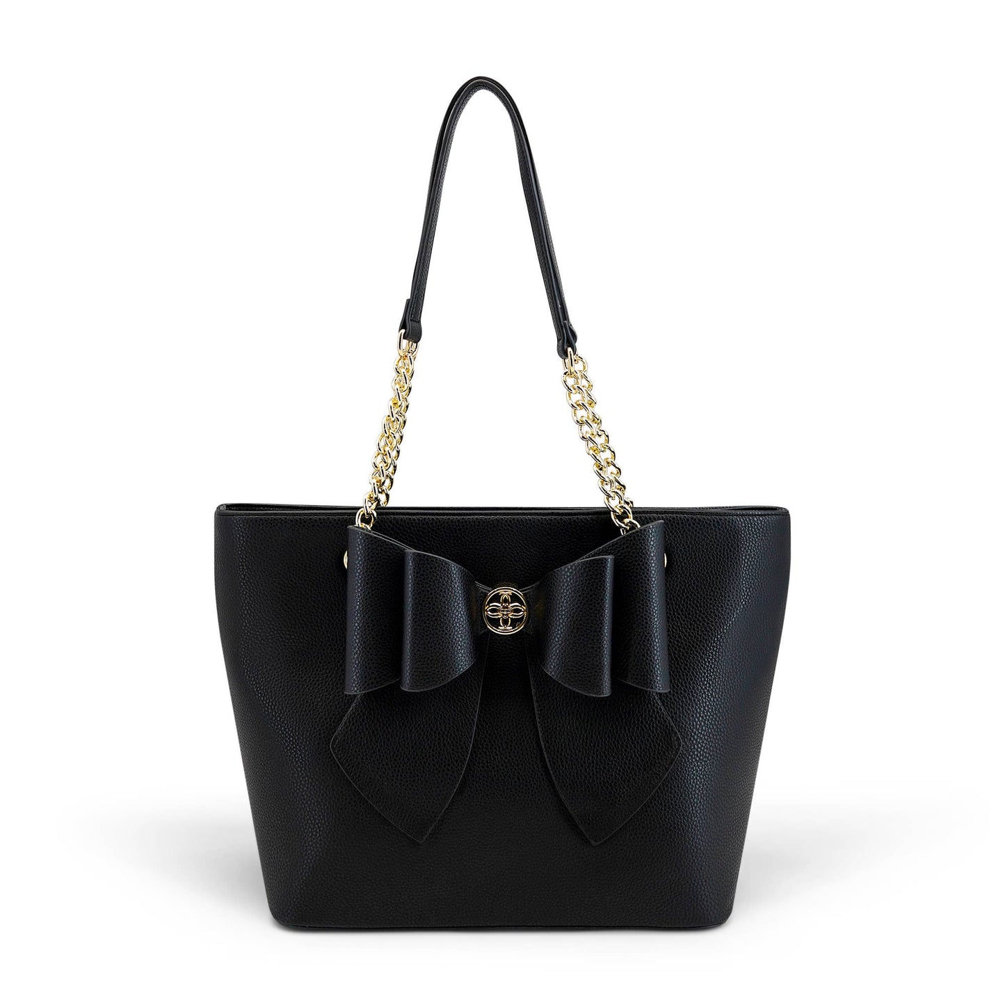 Aubrey Bow Chained Large Women's Spring Tote Bag : Black