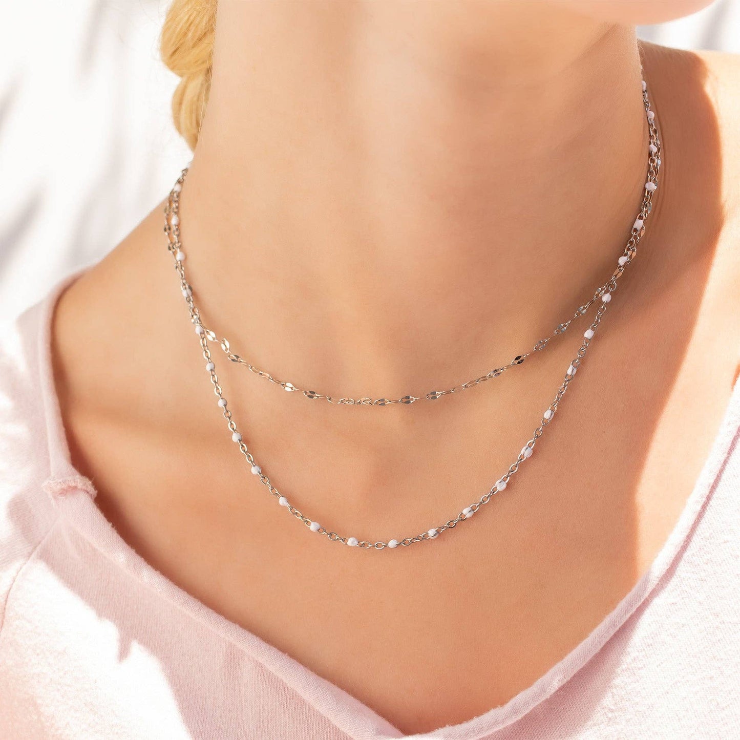 Elegant White Chain Necklace 🤍