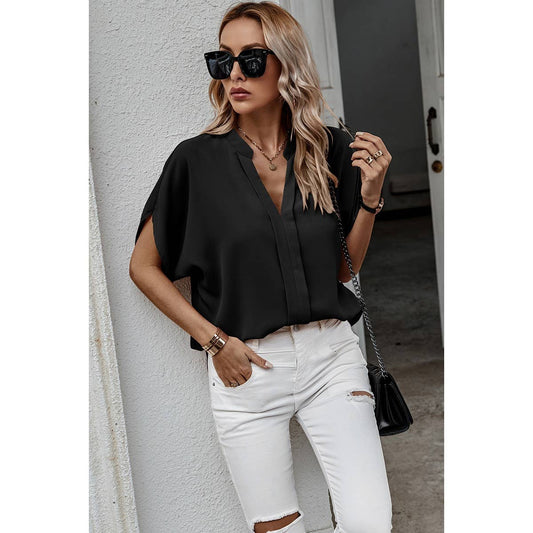Black loose fit Blouse LARGE