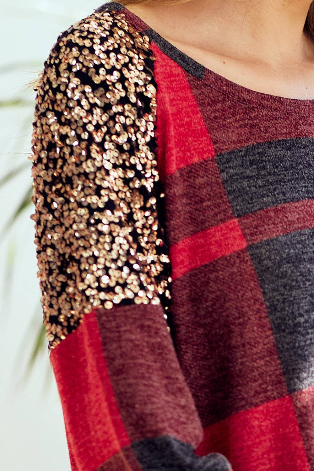 PLUS SIZE ALL ABOUT PLAID SWEATSHIRT