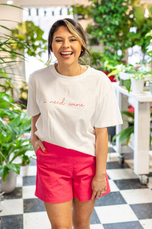 I Need Wine: White / XL