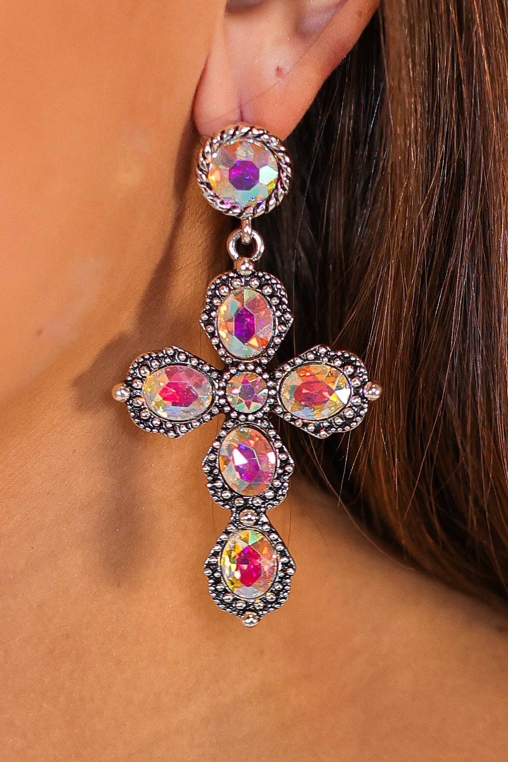 Cross Crystal Earrings