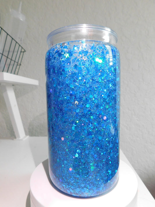 Blue Glitter Snow Globe