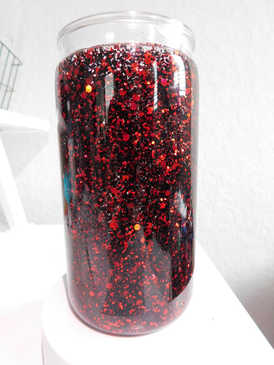 Black and Red Glitter Snow Globe