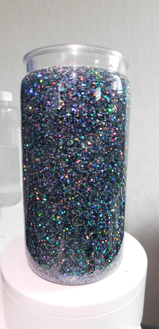 Metallic black Glitter Snow Globe