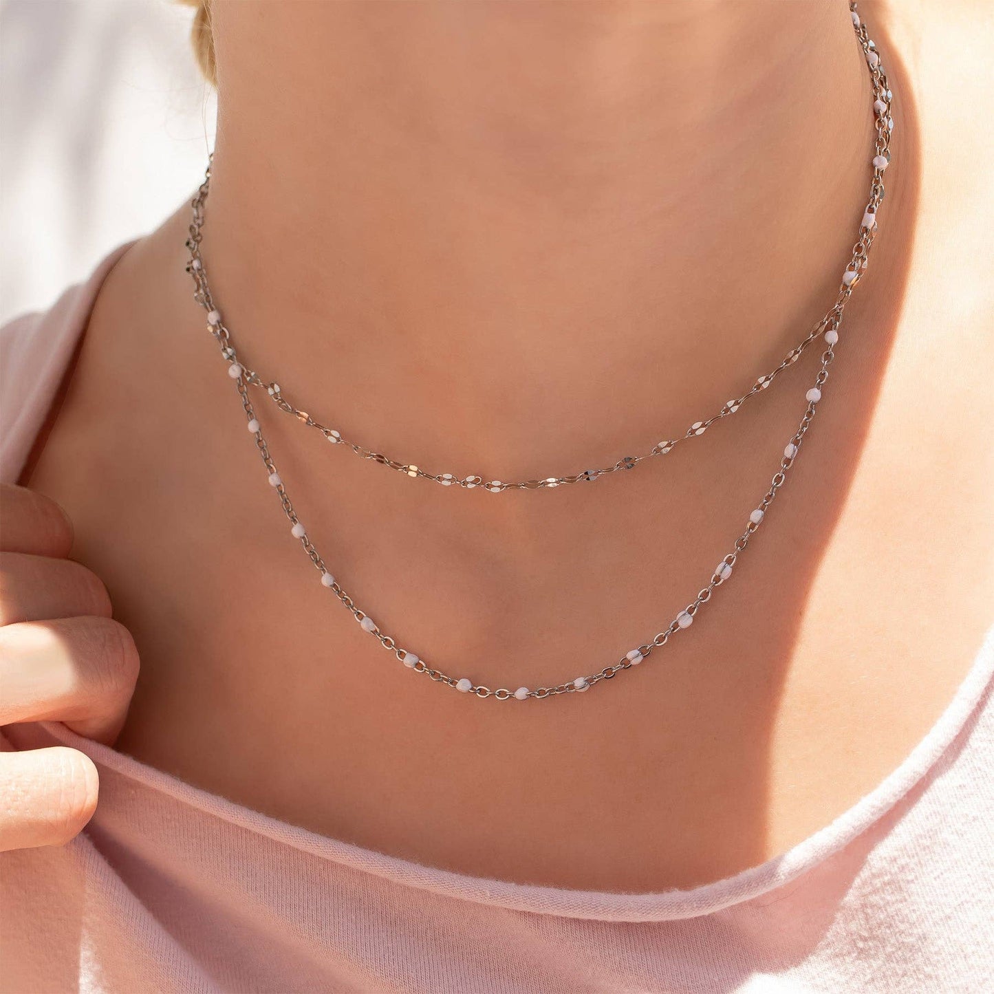 Elegant White Chain Necklace 🤍