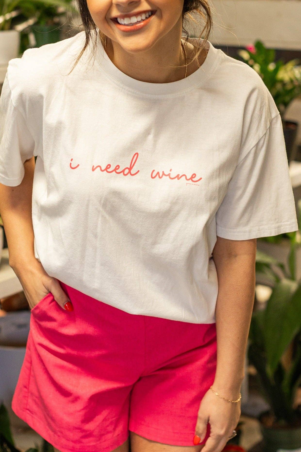 I Need Wine: White / XL